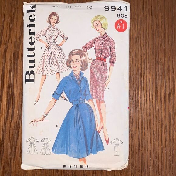 Vtg 50s/60s Butterick Misses Dress pattern - Picture 1 of 6